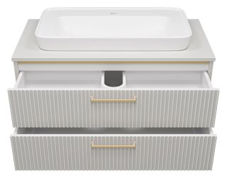 Подвесная тумба под раковину Brevita Elche ELC-01100-0502Я 100см серый кашемир/золото